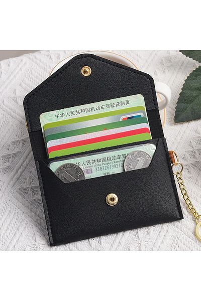 Defnella Double Compartment Credit Card Holder Wallet with Keychain