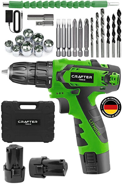 CRAFTERTOOLS Germany 24V 5Ah Metal Şanzuman Çift Armut Bataryalı Şarjlı Vidal...
