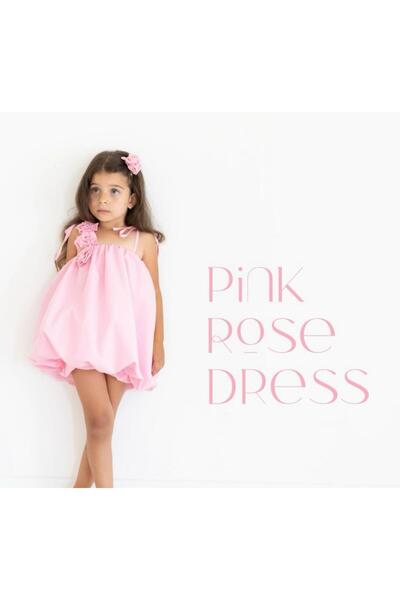 mon icone Pink Balloon Dress - Rose Detailed