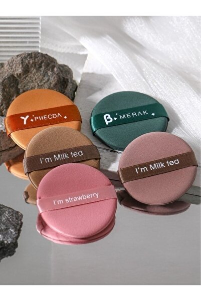 Gtir Beauty 5'li Tutamaçlı Renkli Makyaj Pudra Süngeri Yıkanılabilir Süngerler