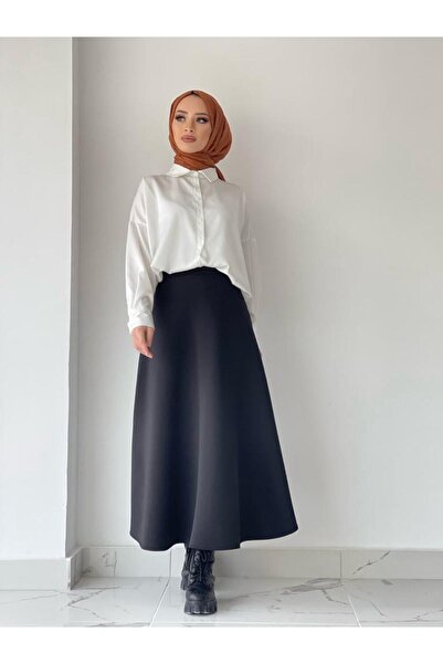 CNG MODA حجاب سكوبا تنورة واسعة باللون الأسود