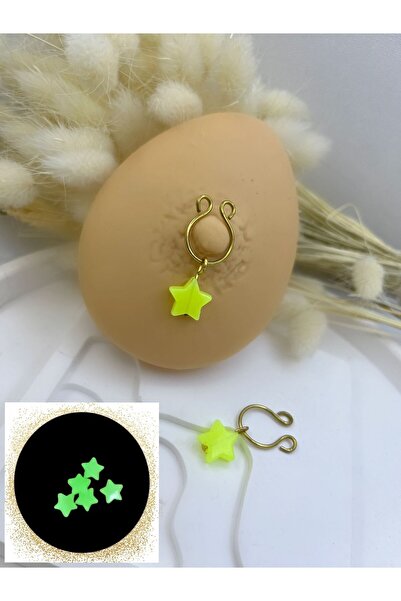 Arescollection karanlıkta parlayan yıldızlı delik gerektirmeyen fake sıkıştırma fake meme ucu piercingi