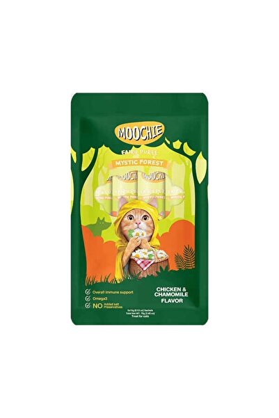 MOOCHIE كريم مكافأة القطط السائل بنكهة الدجاج والبابونج 5 × 15 جرام