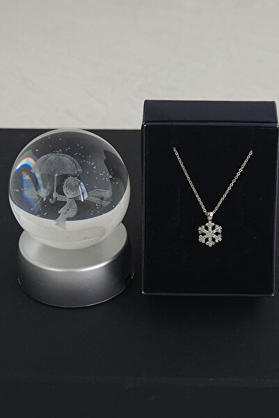 moryconcept Kar Kolye Özel Kutuda & Küçük Prens Model Cam Küre Işıklı Standlı...