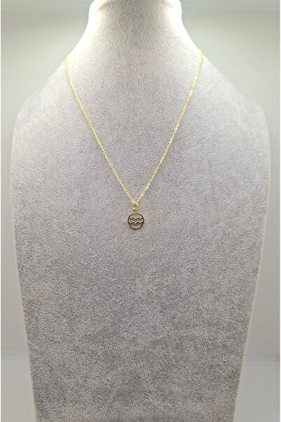 Han Ticarethane Gold Colored Aquarius Model Necklace