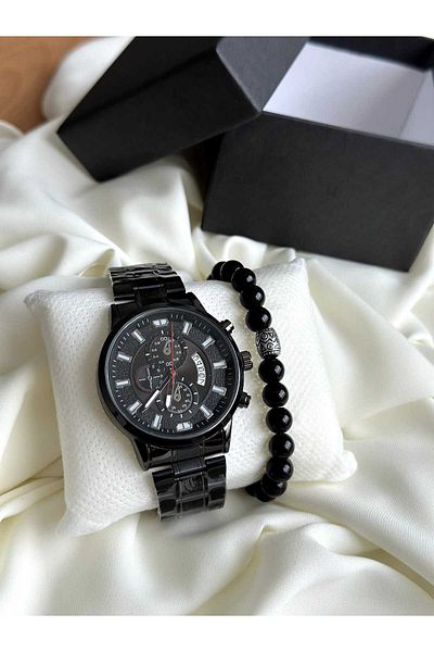 Spectrum Men's Wristwatch and Bracelet with Gift - Calendar