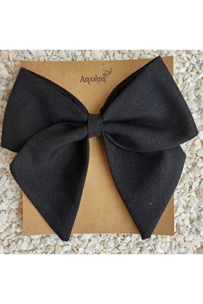 Asyakuscollection Women's Black Luxury Bow Automatic Buckle