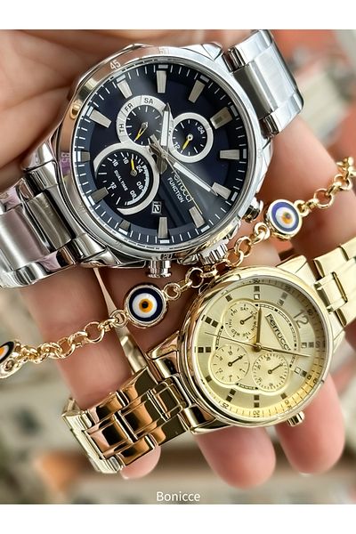 Ferrucci Colorful Steel Band Lover Watches - with Rosary and Bracelet Gift