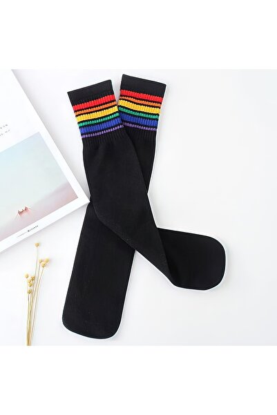 FG KONNİCHİWA Цветни чорапи с цветни линии под коляното за училище и тенис