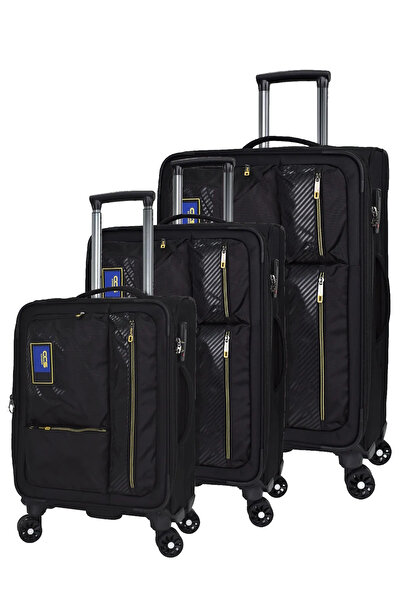 ÇÇS 600 Lüx Kumaş Kabin, Orta ve Büyük Boy 3'lü Valiz Seti