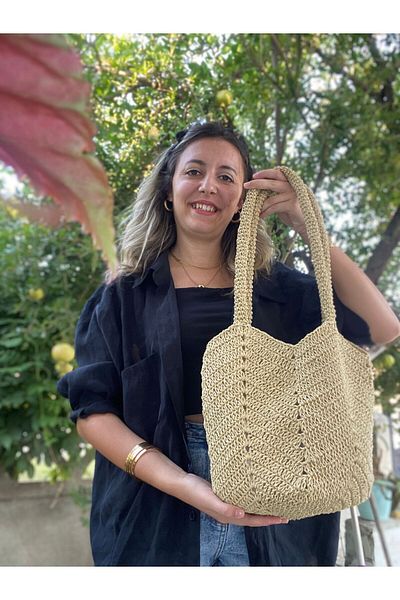 BAGS Geantă de umăr medie din răchită