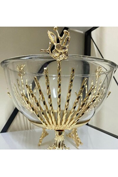İmren Collection Japanese Rose Salad Bowl Presentation Gold