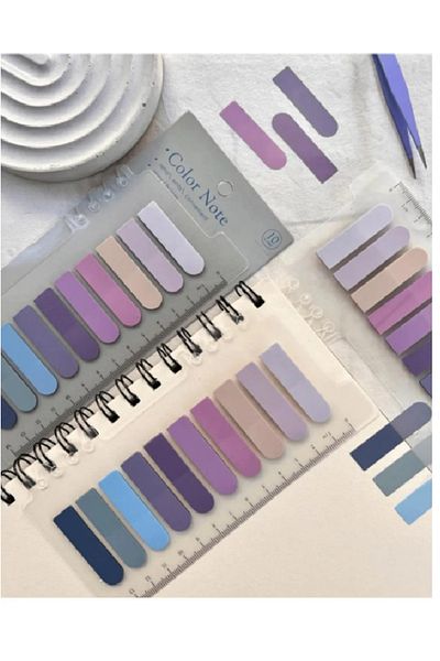 YEŞİL KIRTASİYE Transparent Colored 10-piece Ruled Postit Set