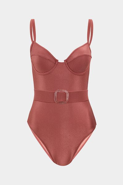 Açelya Okcu Γυναικείο μαγιό DIANA Fit Premium - Λεπτομέρεια με ζώνη
