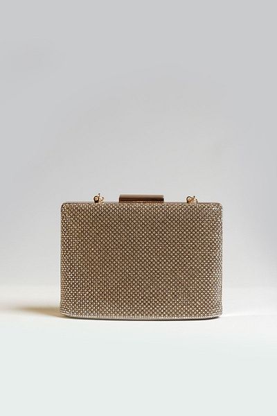 ROZA CANTA Γυναικείο βραδινό φόρεμα Clutch - Βραδινή τσάντα με χρυσή πέτρα