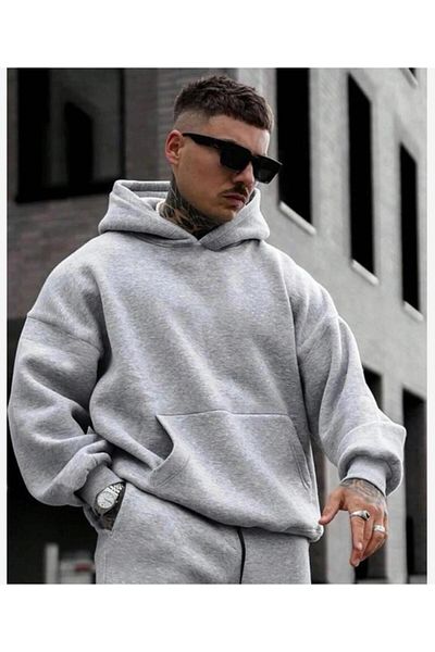 caddekombin Φούτερ με κουκούλα Unisex Oversize με τσέπη