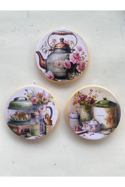 ZeyMin Art Mutfak Temalı 3 lü Duvar Süsü