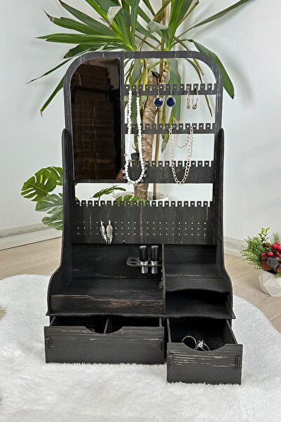 Genel Markalar TAKI ORGANİZER MAKYAJ AYNALI TAKI DÜZENLEYİCİ XL 2 ÇEKMECELİ ÇOK AMAÇLI TAKI KOZMETİK STAND