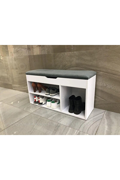 YURKUR MOBİLYA Puflu 3 bölmeli ayakkabılık E-92