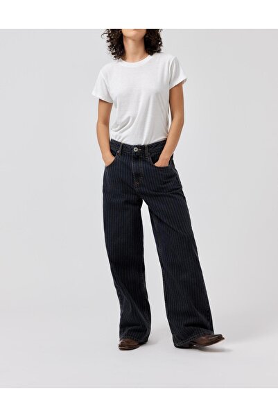 september island Çizgi Detaylı Baggy Boyfriend Şalvar Kot