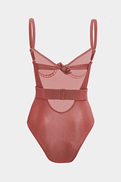 Açelya Okcu Premium Kemer Detaylı DIANA Fit Kadın Mayo