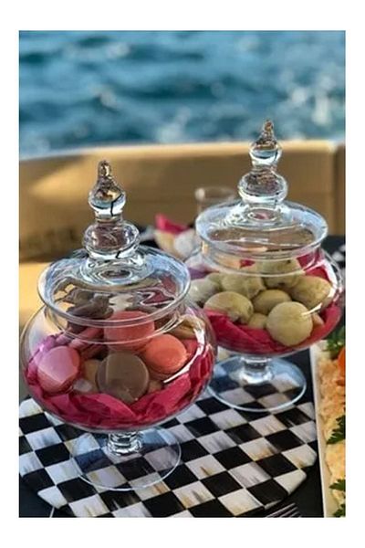 Cleopatra Blown Glass Jar Sugar Bowl, Dragee, Cookie Bowl