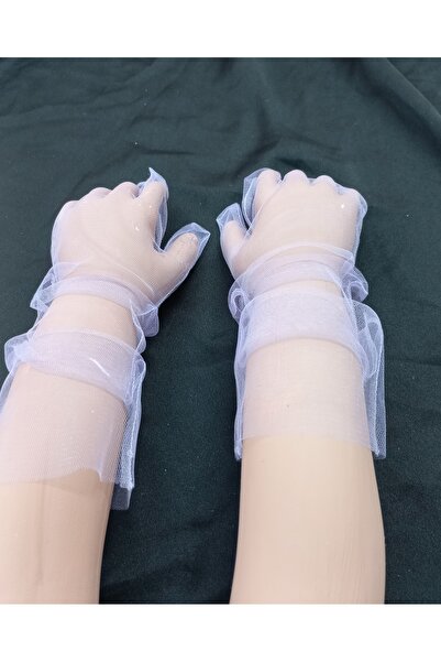 es moda shop Baby bella kız çocuk uzun tül eldiven lila