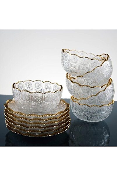 Genel Markalar 6 Kişilik 12 Parça Gold Detaylı Çerez Seti