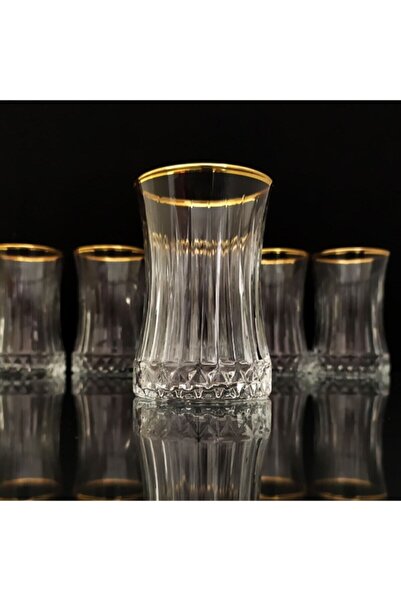 Paşabahçe Elysia Tea Glass Gold Gilded - 6 Pieces 42901