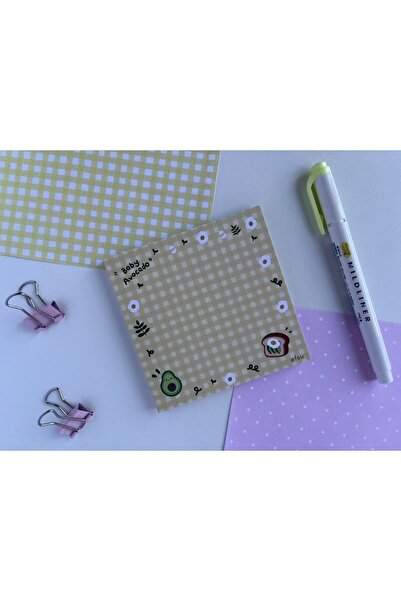 Efsu 10x10 Avokado Kareli Notluk Memopad/notepad/defter