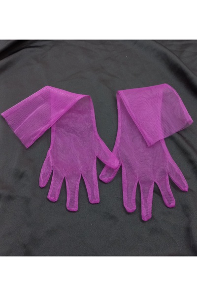 es moda shop Baby bella kız çocuk uzun tül eldiven mor