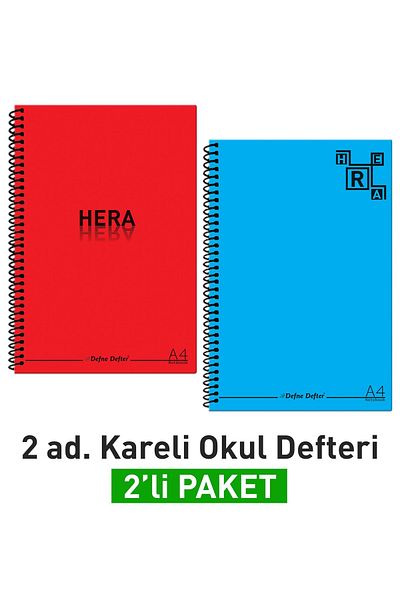 Etika A4 School Notebook - 144 Sheets (72 Sheets), Spiraled, 2 Pack, Checked