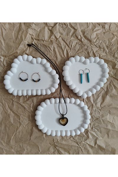 Minima Art Studio Triple Jewelry Plate Organizer Plate Coaster