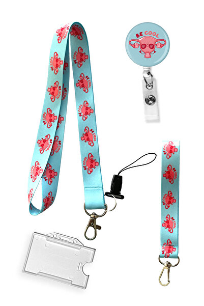 StormiStoretr Set de 4 uter uter breloc frânghie pentru gât Suport card pentru guler Yoyo