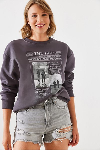 Bianco Lucci 1997 Printed Women's Sweatshirt - Three Thread Raster Mbhs009 60601009
