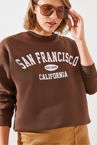 Bianco Lucci Dámská mikina San Francisco Printed Raised – Mbhs006 60601006