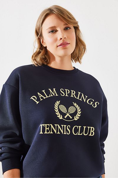 Bianco Lucci Palm Springs Tennis Vintage College Sweatshirt – Three Thread Raster MBHS002 60601002