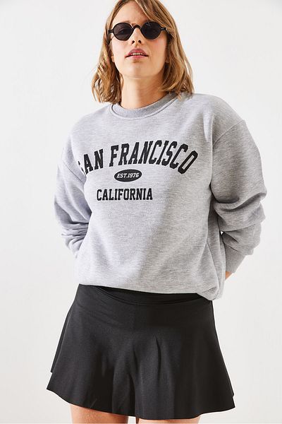 Bianco Lucci San Francisco Printed Raised Women's Sweatshirt - Mbhs006 60601006
