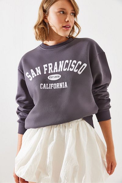 Bianco Lucci San Francisco Printed Raised Women's Sweatshirt - Mbhs006 60601006