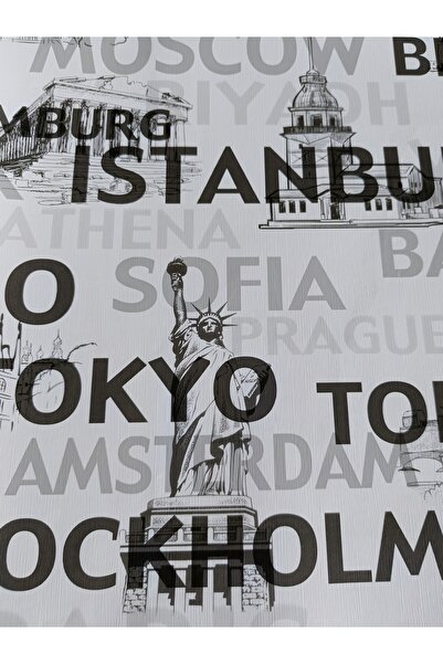 KMS HOME Siyah Beyaz Silinebilir Genç Odası Duvar Kağıdı