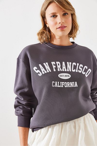 Bianco Lucci San Francisco Printed Raised Women's Sweatshirt - Mbhs006 60601006