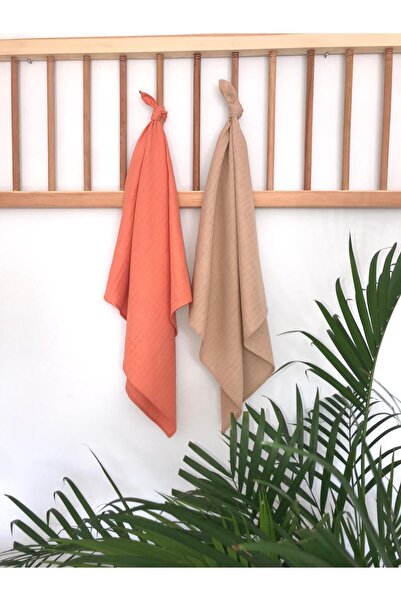 Hubb 2-Piece Organic Muslin Cover 75+75 cm Baby Swaddle Blanket Kitchen Cloth Drying Towel Multi-Purpose Cloth