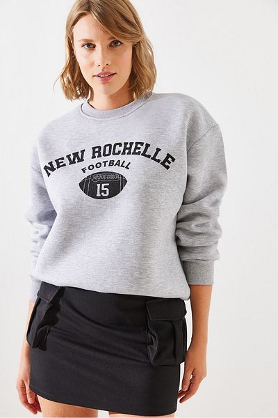 Bianco Lucci Rochelle Text Printed Women's Sweatshirt - Three Thread Raised Mbhs001 60601001