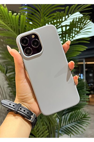 shoptocase Iphone 15 Pro Max Uyumlu Natural Gri Renkli İçi Süet Lansman Telef...