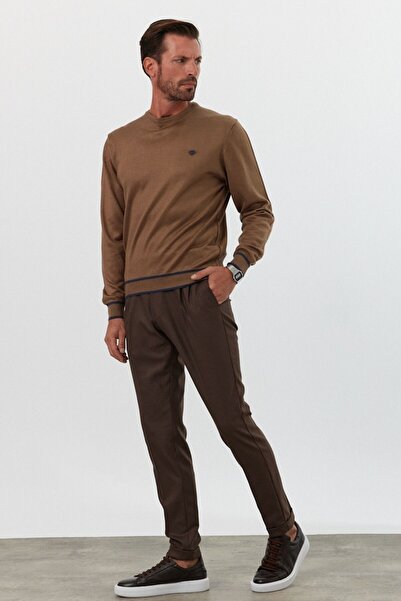 Livio Ferri Ανδρικό πλεκτό πουλόβερ με λαιμόκοψη με κέντημα - Standard Fit