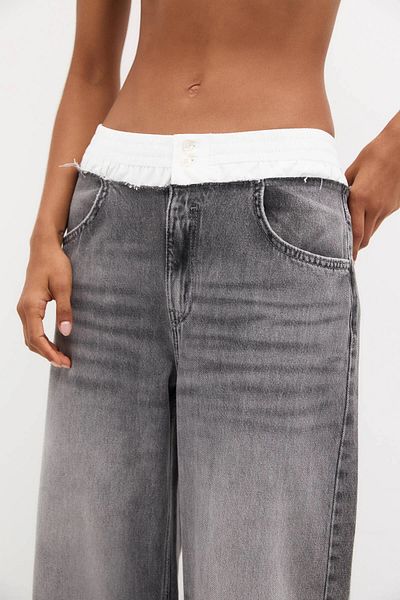 DENİKK Trend Waist Elastic Detailed Super Baggy Jean Trousers - Waist Elastic