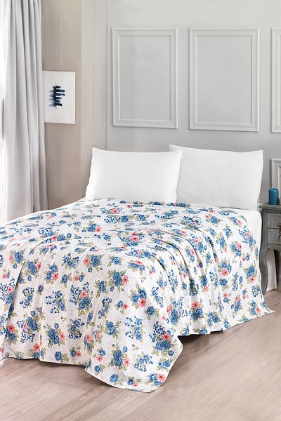 Evim 100% Cotton Printed Vera Pink Blue Pique Single - 160X230 cm