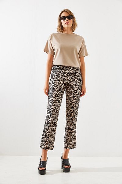 Bianco Lucci Leopard Patterned Women's Trousers - Mbms007 60501007