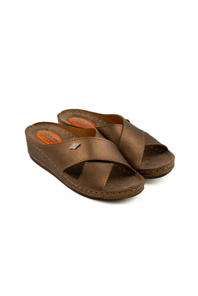 POLOMİA Ορθοπεδικές άνετες παντόφλες για το σπίτι με διπλή λωρίδα με τζελ με χοντρή σόλα