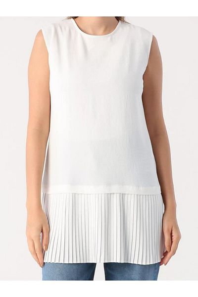 BERNEO Cotton Combed Women's Tunic - Sleeveless and Pleated Underwear